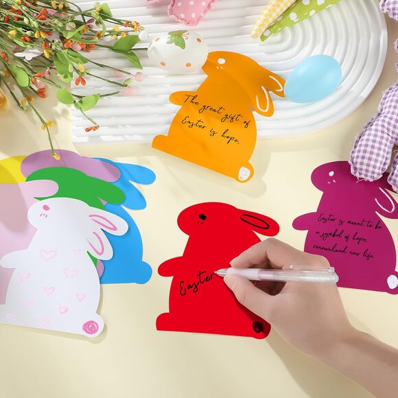 Bunny Banner Easter Spring Craft Classroom projects 108pc Paper Rabbit Cut outs - Picture 6 of 7